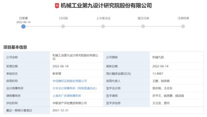 機(jī)械九院擬IPO 研發(fā)投入過(guò)億，信息技術(shù)咨詢服務(wù)引領(lǐng)創(chuàng)新